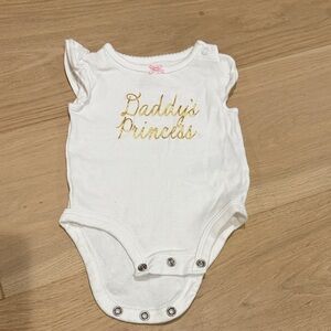 NWOT Carter's Newborn White Bodysuit with Gold Script Daddy’s Princess